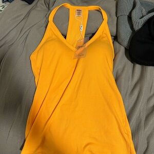 Draper James orange Ribbed V-Neck Racerback Tank